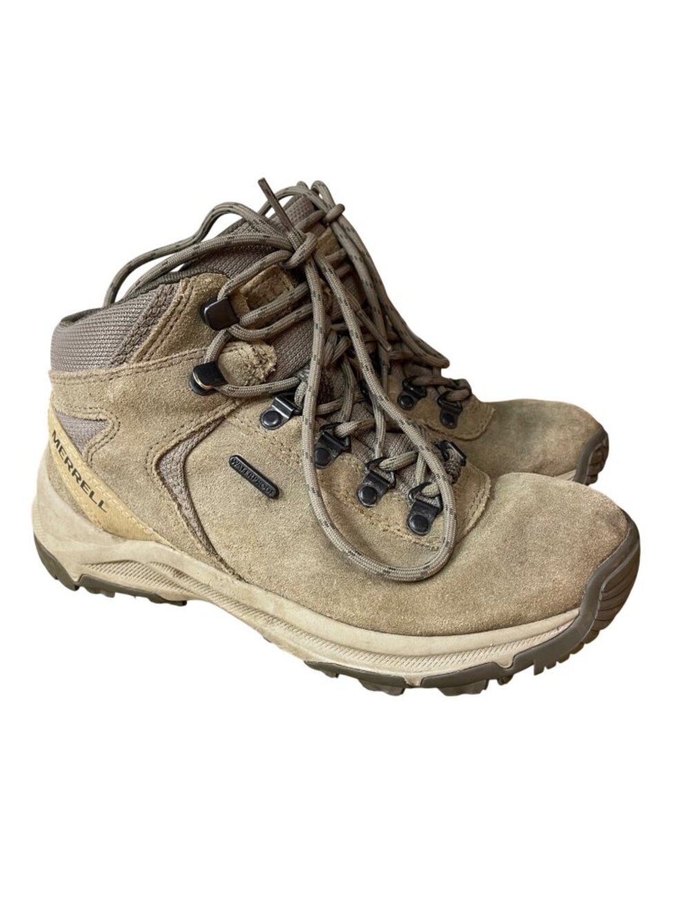 Merrell Women's Erie Mid Waterproof Hiking Boots Sz 6.5 Brindle  J034248